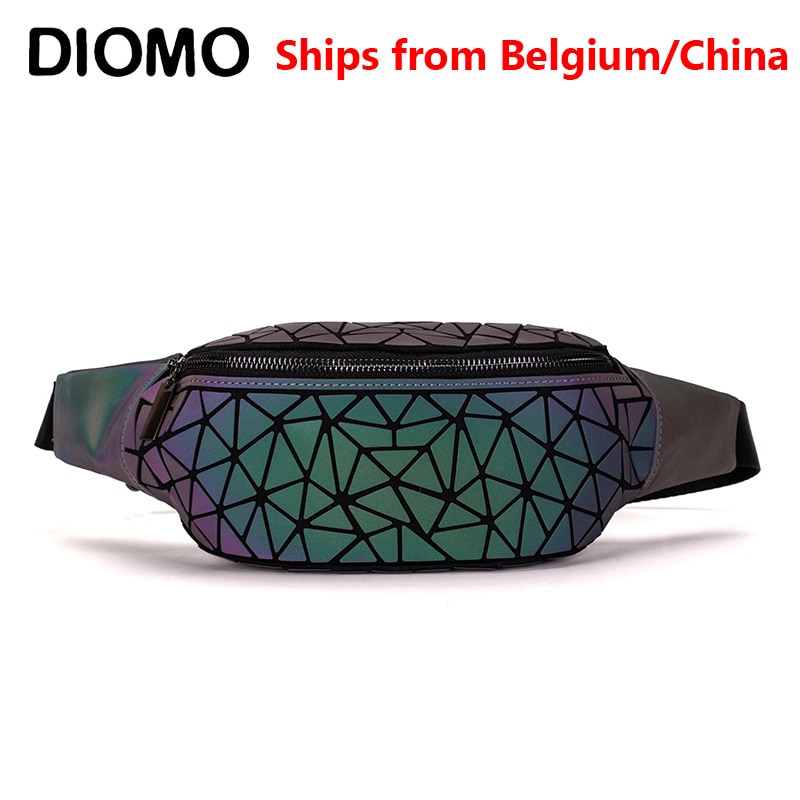 DIOMO 2022 Fanny Packs  㸮  Luminous Holographic Traveling Bum Bag